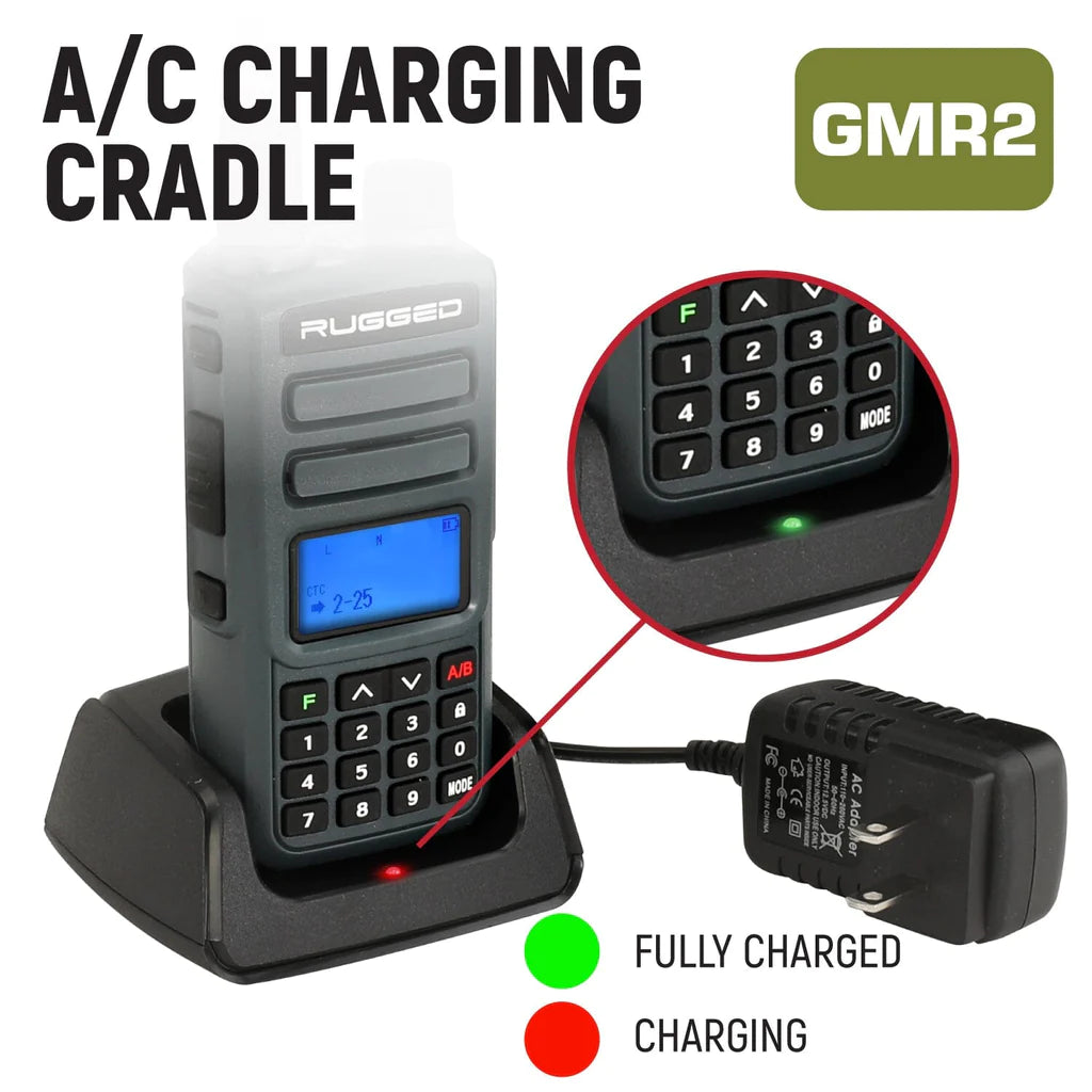 BUNDLE - Rugged GMR2 GMRS and FRS Two Way Handheld Radio with Hand Mic