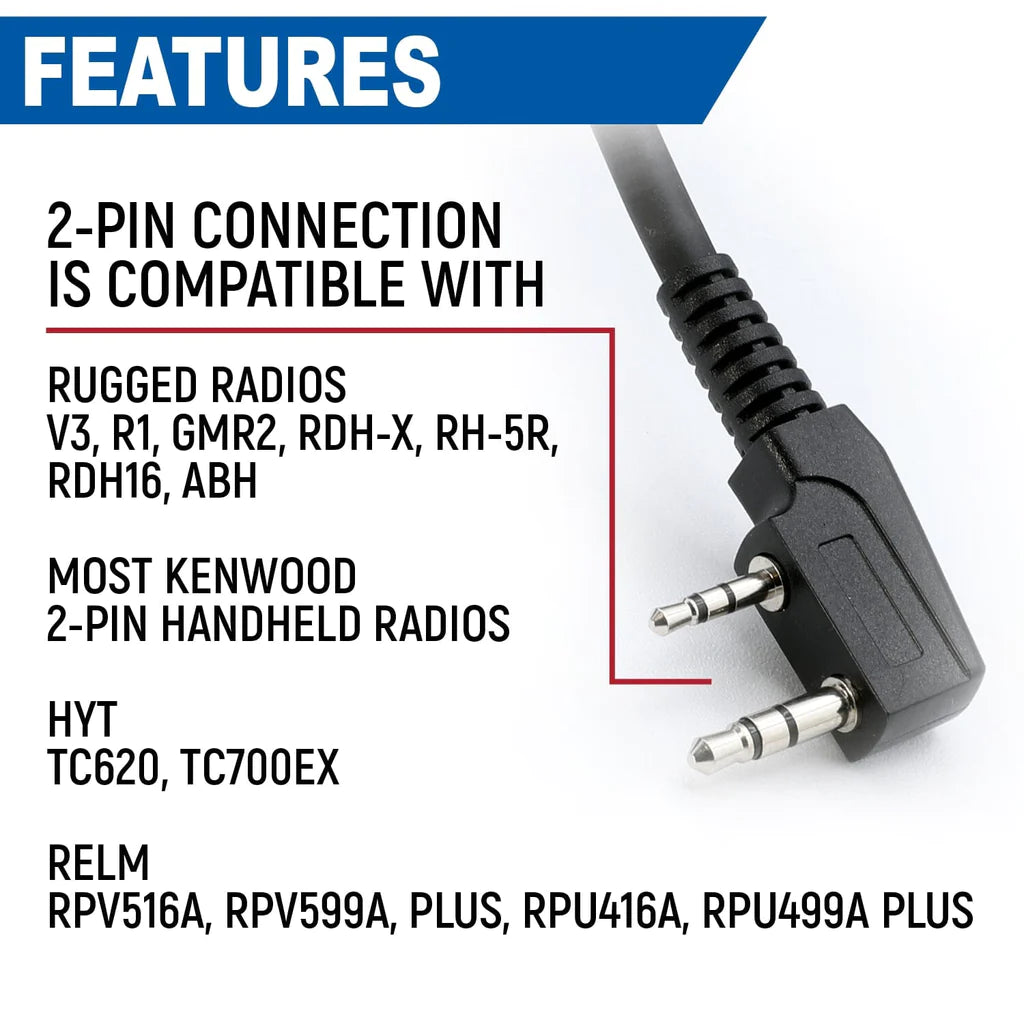 BUNDLE - Rugged GMR2 GMRS and FRS Two Way Handheld Radio with Hand Mic