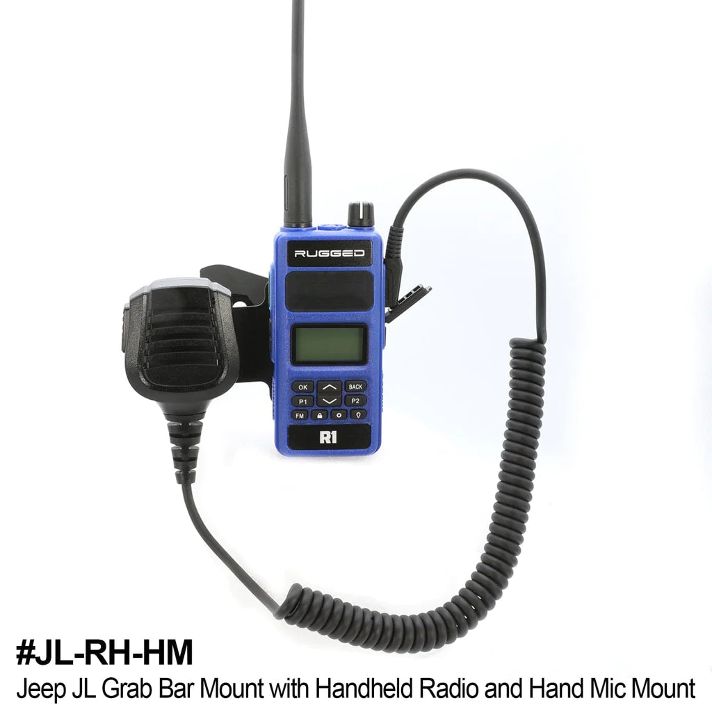 Handheld Radio Grab Bar Mount for Jeep JK JKU and JL - Fits R1 / V3 / GMR2 / RH-5R radios