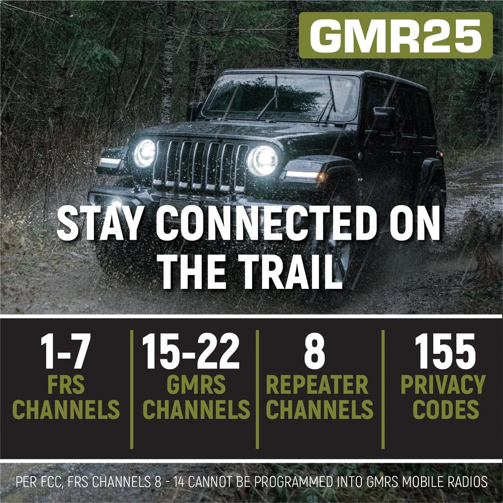 Radio Kit Lite - GMR25 Waterproof GMRS Band Mobile Radio with Stealth Antenna