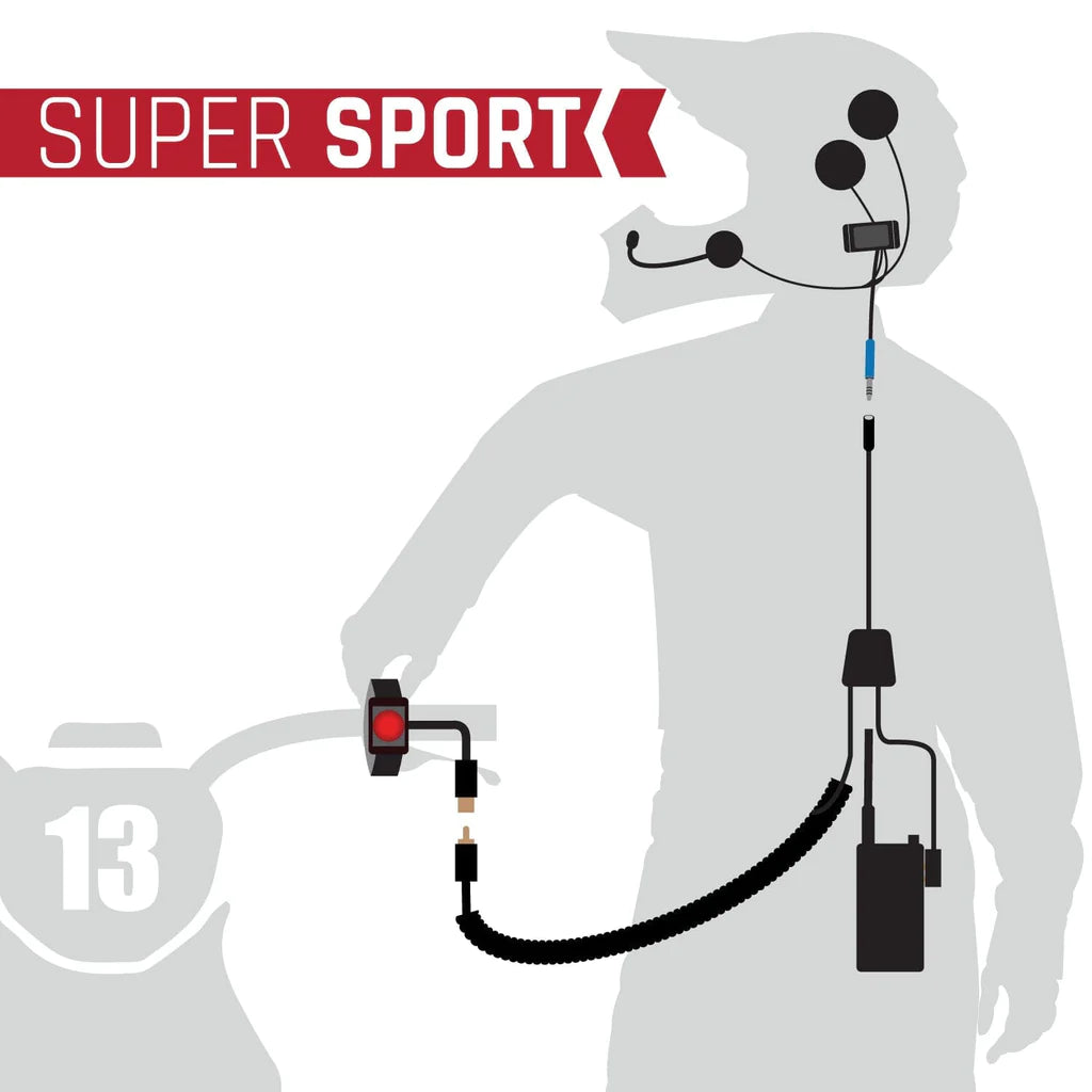 SUPER SPORT Kit with Radio, Helmet Kit, Harness, and Handlebar Push-To-Talk
