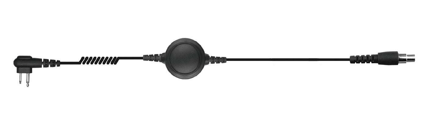 Headset To Radio Coil Cable W/PTT Button Inline