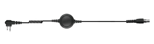 Headset To Radio Coil Cable W/PTT Button Inline