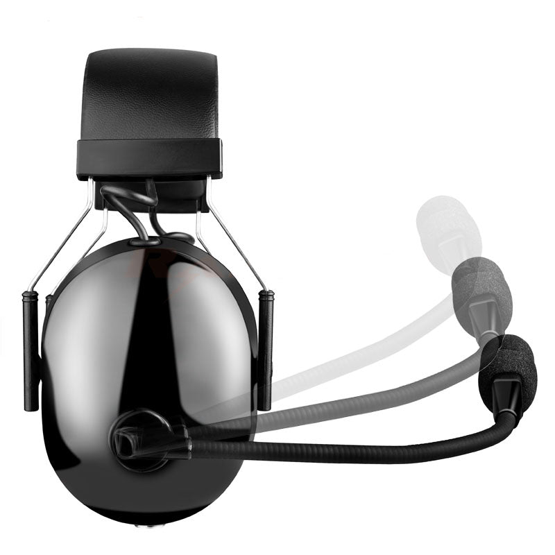 Over The Head - Dual Earmuff - Noise Cancelling Headset W/ Flexible Boom