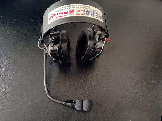 Over The Head - Dual Earmuff - Noise Cancelling Headset W/ Flexible Boom