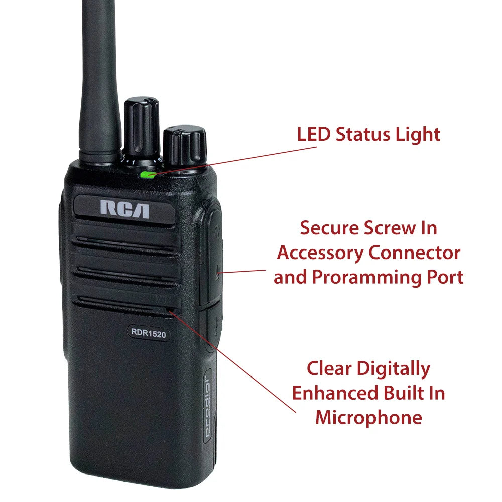 RCA RDR1520 Professional Compact Two-Way Radio with RadioSync™ Makes it Compatible with Motorola