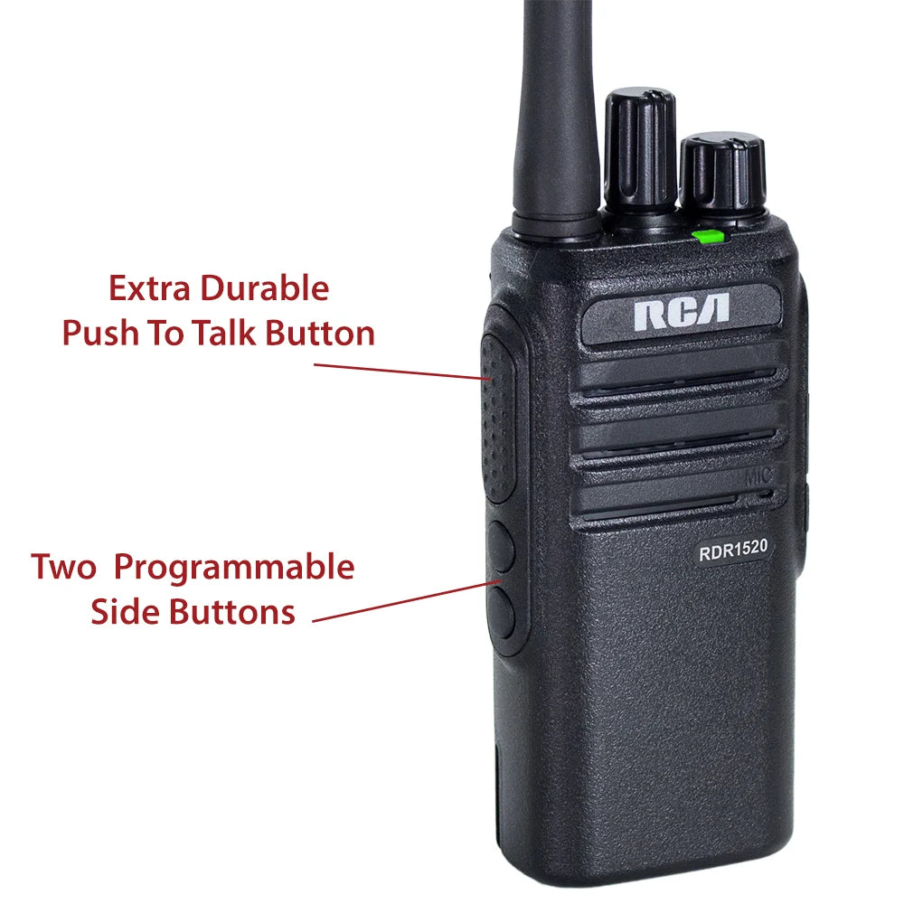 RCA RDR1520 Professional Compact Two-Way Radio with RadioSync™ Makes it Compatible with Motorola