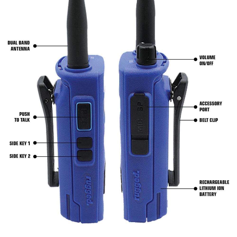 2 PACK - R1 Business Band Digital Analog Handheld Radio - By Rugged Radios