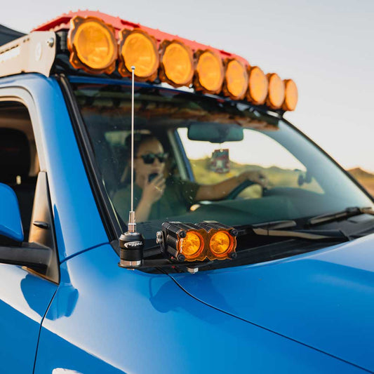 A Pillar Ditch Lights antenna Adaptor for Overlanding Adventure
