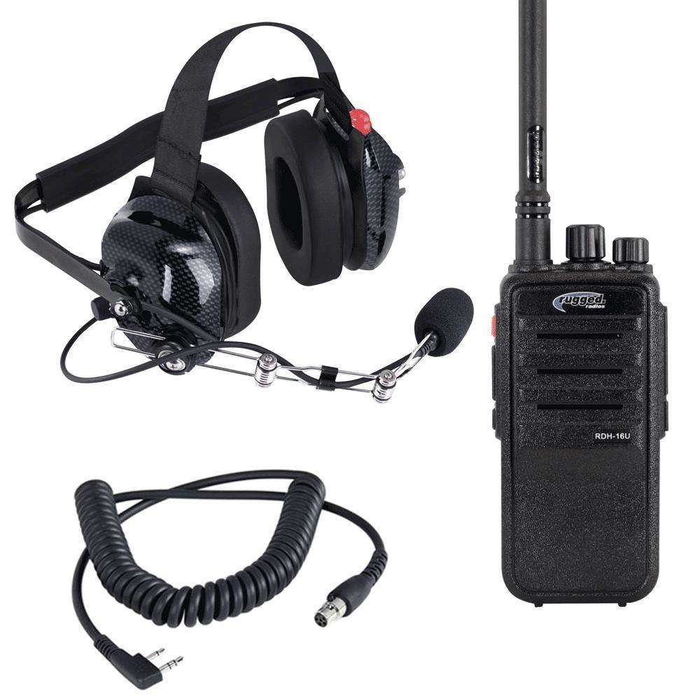 Crew Chief - H42 Spotter Headset and Rugged Handheld Radio Package