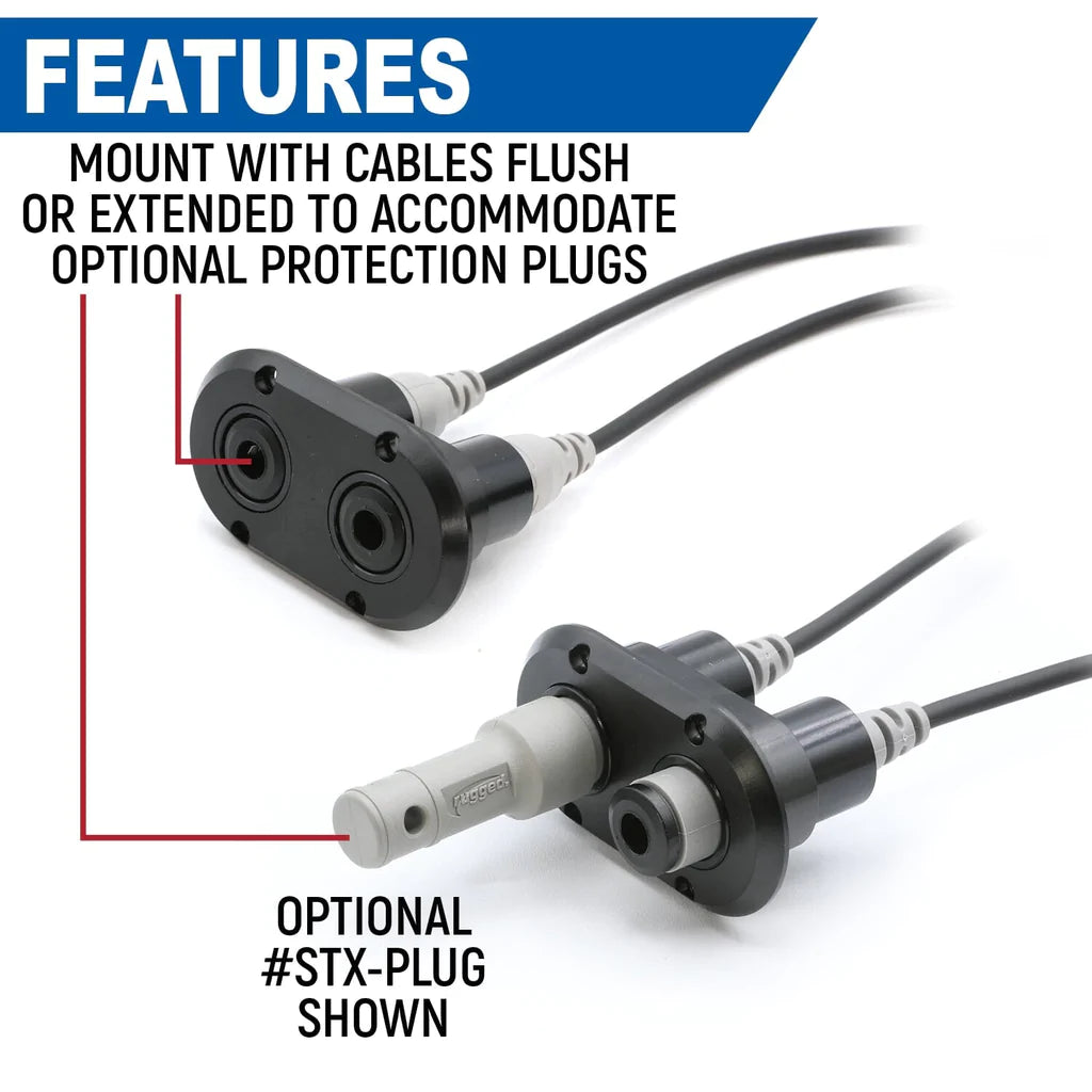 Dual Headset / Helmet STX STEREO Jack Flush Mount
