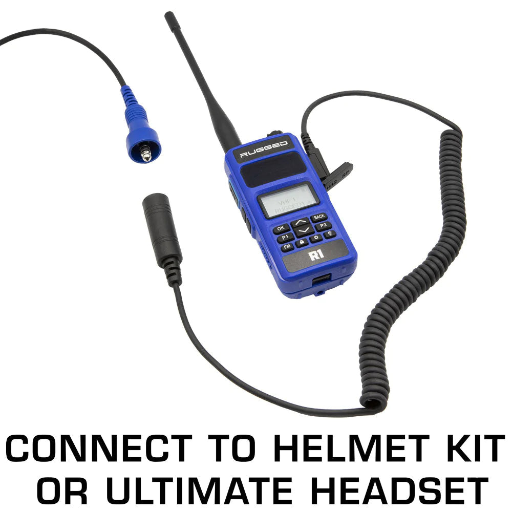 OFFROAD Headset  Helmet Coil Cord Cable for Rugged Radios and Kenwood Radios