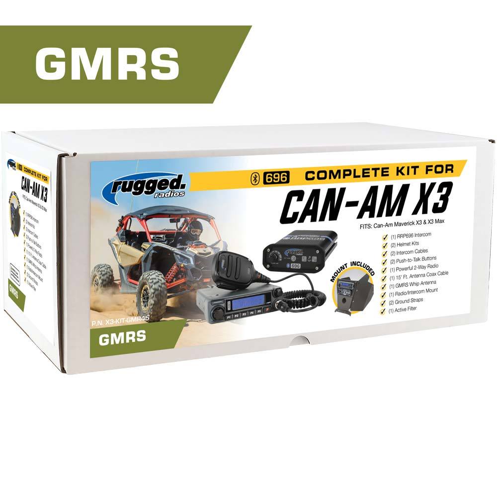 POWERHOUSE 45-Watt GMRS Radio - Can-Am X3 Complete UTV Communication Kit with Dash Mount