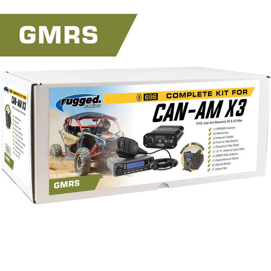 POWERHOUSE 45-Watt GMRS Radio - Can-Am X3 Complete UTV Communication Kit with Dash Mount