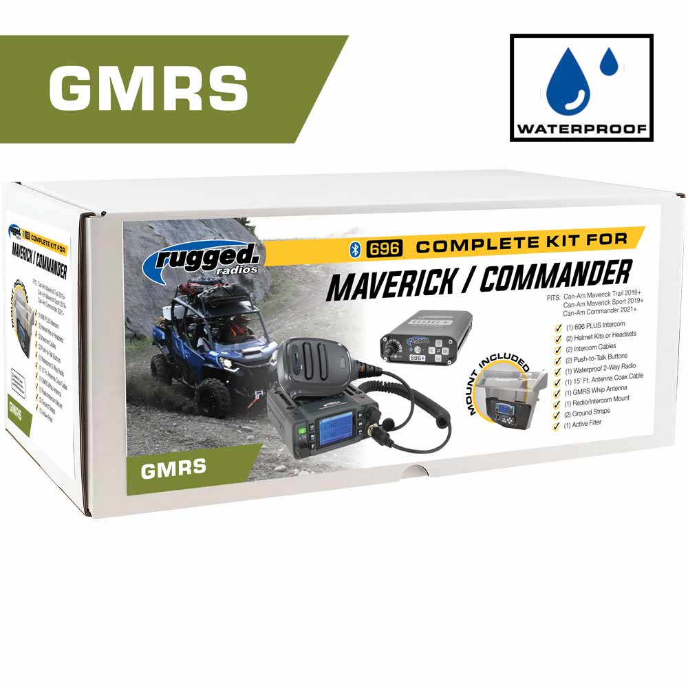 Can-Am Commander and Maverick - Glove Box Mount - 696 PLUS with Waterproof 25 Watt GMRS Radio