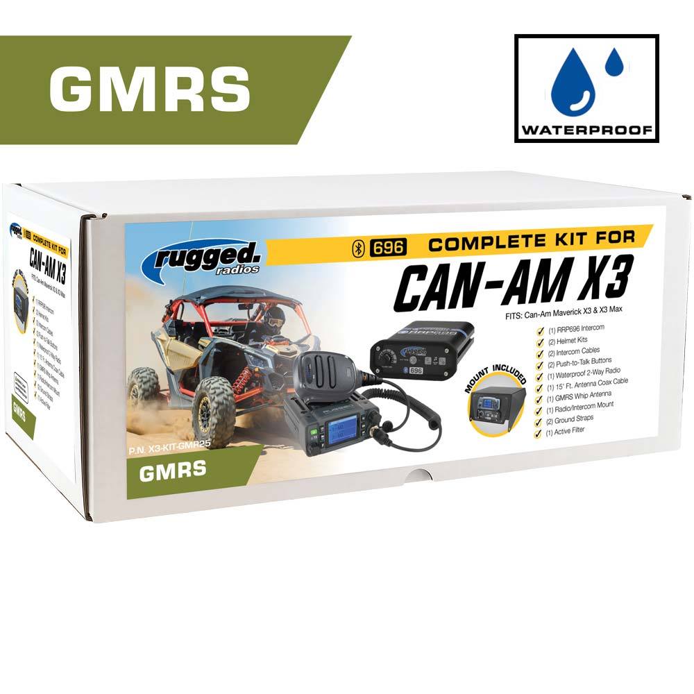 POWERHOUSE 45-Watt GMRS Radio - Can-Am X3 Complete UTV Communication Kit with Top Mount