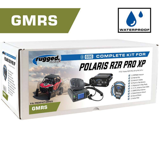 Waterproof GMRS Radio - Polaris Pro XP - Pro R Complete UTV Communication Intercom Kit