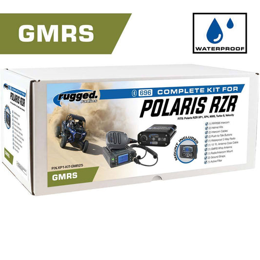 Waterproof GMRS Radio - Polaris RZR Complete UTV Communication Intercom Kit