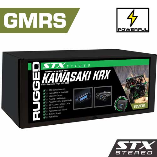 POWERHOUSE 45-Watt GMRS Radio - Kawasaki Teryx KRX 1000 STX STEREO Complete UTV Communication Kit