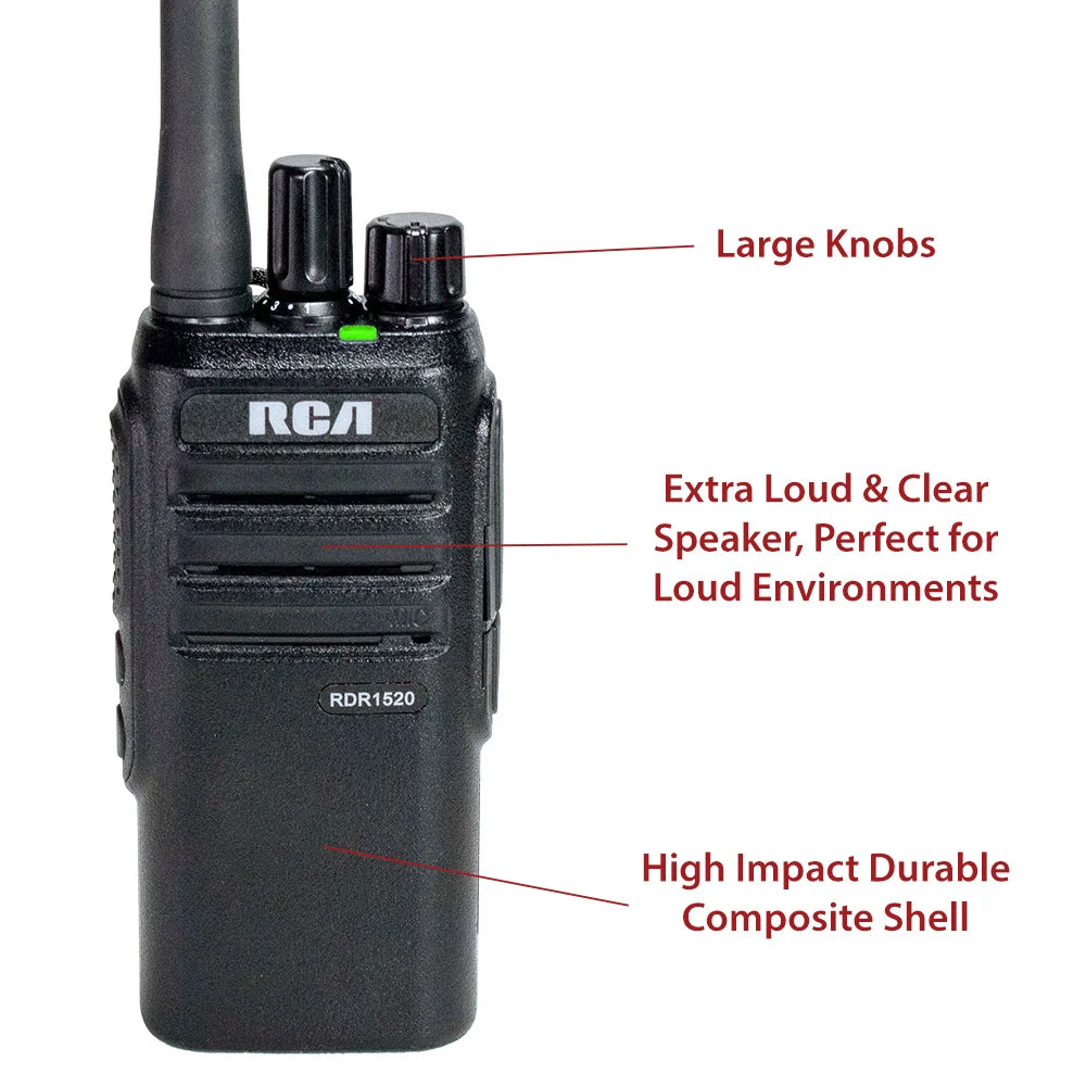 RCA RDR1520 Professional Compact Two-Way Radio with RadioSync™ Makes it Compatible with Motorola