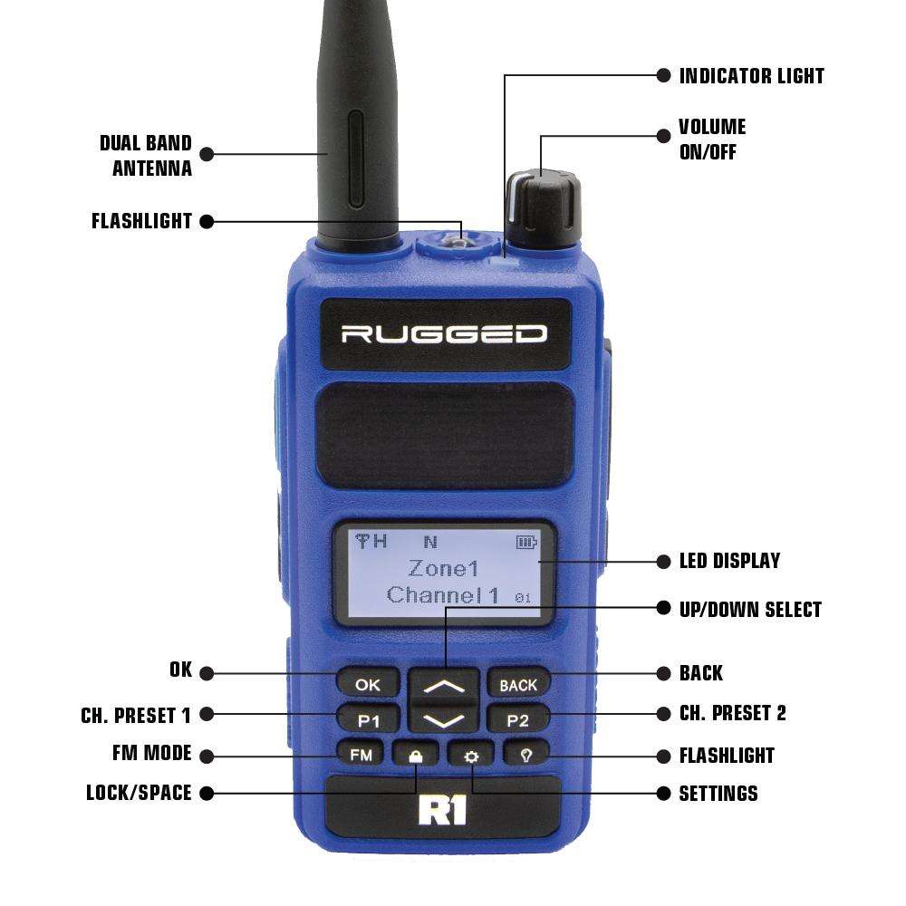 2 PACK - R1 Business Band Digital Analog Handheld Radio - By Rugged Radios