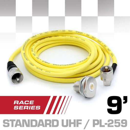 9 Ft Antenna Coax Cable Kit - RACE SERIES - by Rugged Radios