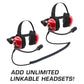 BUNDLE - H80 Track Talk Linkable Intercom Headset with NITRO BEE XTREME UHF Race Receiver and carry bag