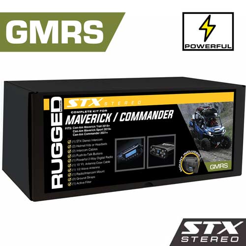 Can-Am Commander and Maverick - Glove Box Mount - STX STEREO with 45-Watt GMRS Radio