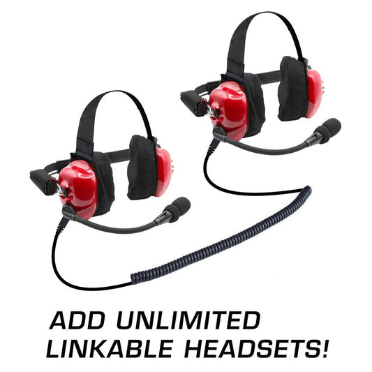 PAIR - H80 Track Talk Linkable Intercom Headsets - Bring The Conversation To The Circle Track NASCAR Event