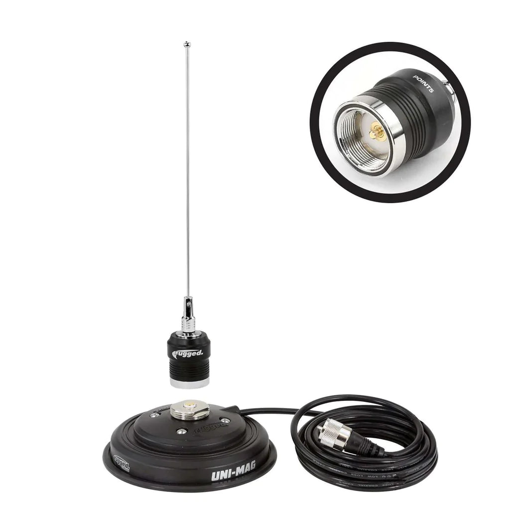 GMRS / UHF No Ground Plane (NGP) Whip Antenna Kit with Magnetic Mount