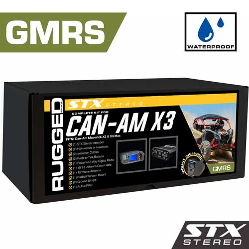 Can-Am X3 - Dash Mount - STX STEREO with Waterproof 25 Watt GMRS Radio