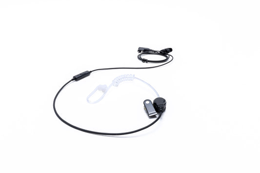 Chrome Series 1 wire earpiece w/PTT, mic & stereo jac